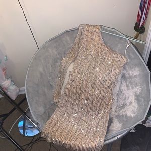 Nude/ gold sparkly dress